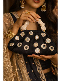 BOXWISH BY BHUMIKA - Mirror Embellished Hand Bag For Women - Black