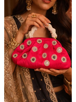 BOXWISH BY BHUMIKA - Mirror Embellished Hand Bag For Women - Pink
