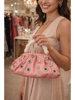 BOXWISH BY BHUMIKA - Mirror Embellished Hand Bag For Women - Pink