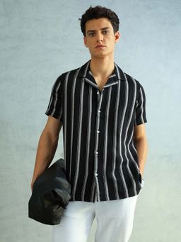 Arrow Sports - Men's Vertical Striped Cuban Shirt