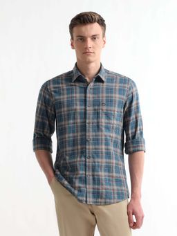 Arrow Sports - Men's Plaid Checked Twill Shirt