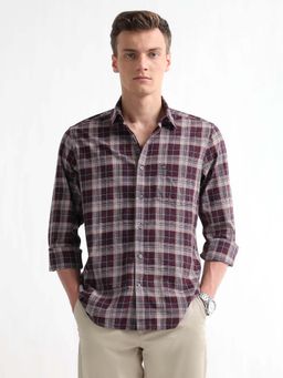 Arrow Sports - Men's Plaid Checked Twill Shirt