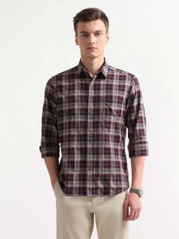 Arrow Sports - Men's Tartan Checked Slim Fit Shirt
