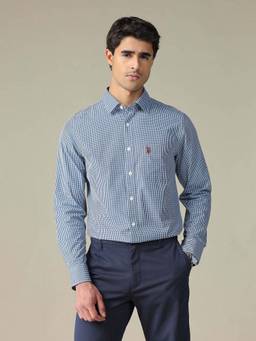 U.S. POLO ASSN. - Men's Pure Cotton Gingham Checked Shirt