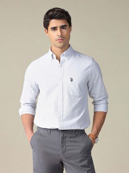 U.S. POLO ASSN. - Men's Vertical Striped Button Down Shirt