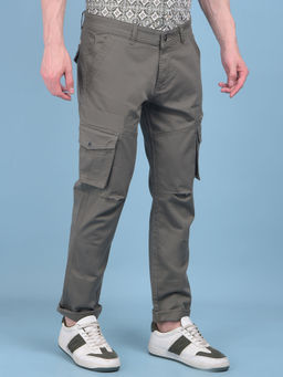CRIMSOUNE CLUB - Mens Olive Stretchable Trousers