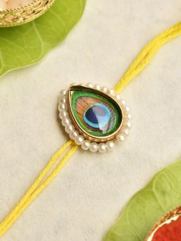 BeAbhika - Mor Pankh Rakhi with Roli Chawal Capsules