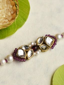 BeAbhika - Kundan Noor Rakhi with Roli Chawal Capsules