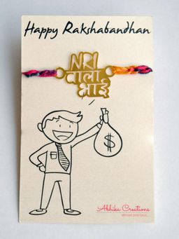 BeAbhika - NRI Wala Bhai Quirky Rakhi with Roli Chawal Capsules