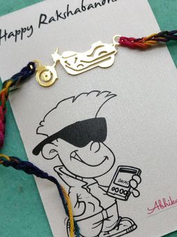 BeAbhika - Biker Quirky Rakhi with Roli Chawal Capsules