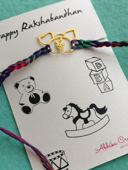 BeAbhika - Baby Elephant Quirky Rakhi with Roli Chawal Capsules