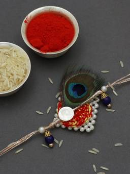 VIRAASI - 925 Silver Kanhaiya Coin Thread Rakhi