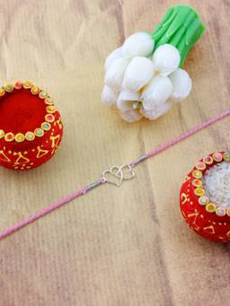 VIRAASI - 925 Silver Bhaiya Rakhi Gift Set with Candle