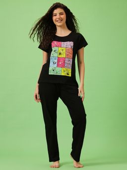 Clovia - Cotton Printed T-Shirt and Pyjama