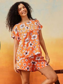 Clovia - Rayon Printed Top and Shorts