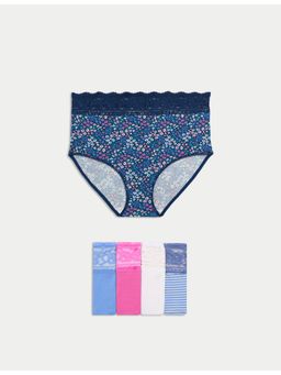 Marks & Spencer - Multi-Color Cotton Rich Printed Full Briefs (Pack of 5)