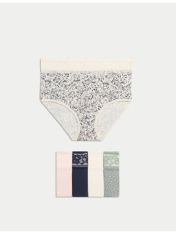 Marks & Spencer - Multi-color Cotton Rich Printed Full Briefs (Pack of 5)