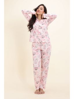 Zivame - Knit Cotton Pearl Shirt and Pyjama