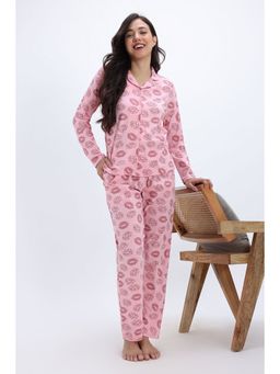 Zivame - Knit Cotton Tickled Pink Shirt and Pyjama