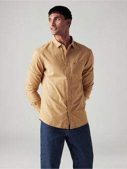 Levi's - Men Tan Cotton Solid Shirt