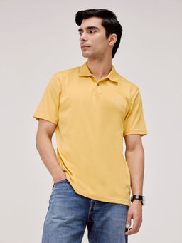 Andamen - Yellow Men Pure Cotton Logo Embroidered Regular Fit Polo T-Shirt