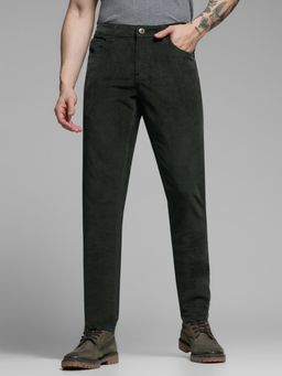 Jack & Jones - Green Regular Fit Textured Trouser