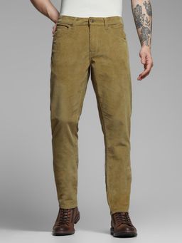 Jack & Jones - Beige Regular Fit Textured Trouser