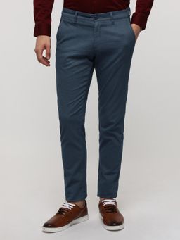 Crocodile - Blue Solid Soft Touch Trouser