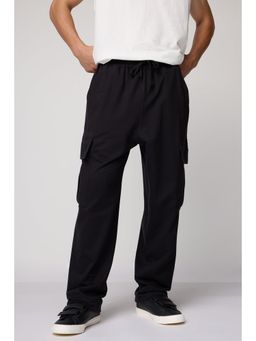FREAKINS - Men'S Relaxed Black Knit Cargo Joggers