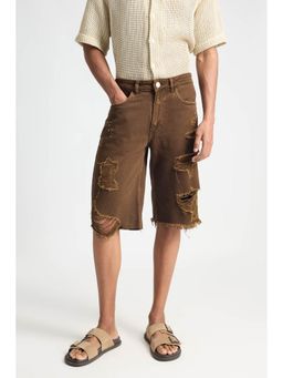 FREAKINS - Tan Denim Mens Shorts