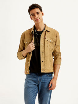 Levi's - Tan Solid Regular Fit Jacket