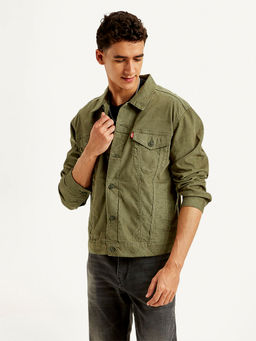 Levi's - Olive Solid Regular Fit Jacket
