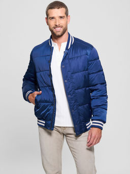 Guess - Blue Printed Regular Fit Jacket