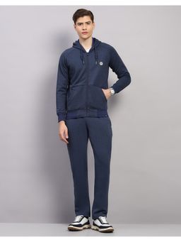 Monte Carlo - Mens Navy Blue Regular Fit Solid Hooded Neck Winter Tracksuit