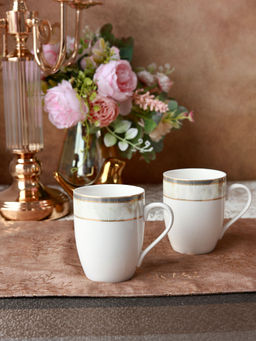 Vigneto - Oyster Pearl Coffee Mugs (Pack of 2, 300ml)