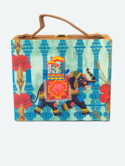 NR by Nidhi Rathi - Printed Turquoise Clutch