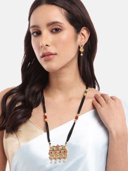Digital Dress Room - Flower Laxmi Pendant Mangalsutra Set