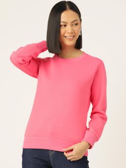 Femea - Women Solid Round Neck Sweatshirt