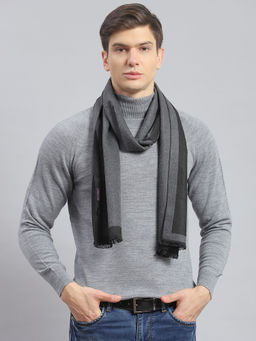 Monte Carlo - Men Grey Colorblock Muffler