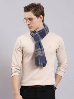 Monte Carlo - Men Navy Blue Checks Muffler
