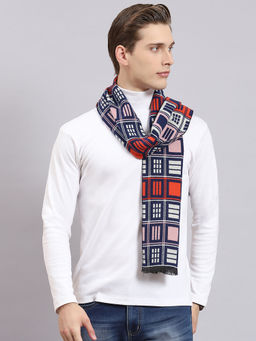Monte Carlo - Men Navy Blue Geometric Muffler