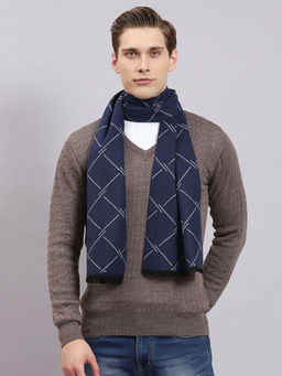 Monte Carlo - Men Navy Blue Checks Muffler