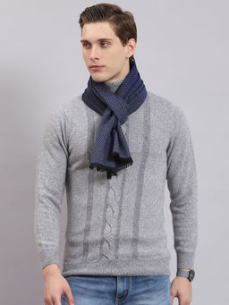 Monte Carlo - Men Navy Blue Self Design Muffler