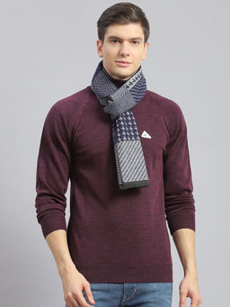 Monte Carlo - Men Navy Blue Geometric Muffler