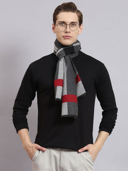 Monte Carlo - Men Grey Colorblock Muffler