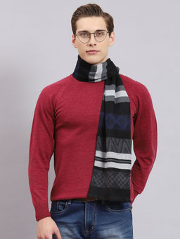 Monte Carlo - Men Black Stripes Muffler