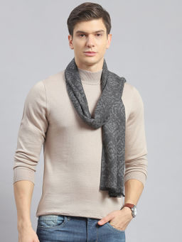 Monte Carlo - Men Grey Self Design Muffler