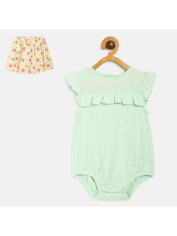 MINI KLUB - Baby Girls Green Body Suit & Bottom (Set of 2)