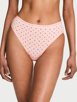 Victoria's Secret - Women Peach Printed Stretch Cotton Brief Panty (S)