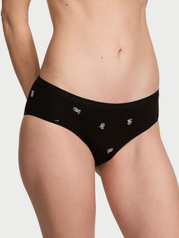 Victoria's Secret - Women Black Printed Stretch Cotton Hiphugger Brief Panty